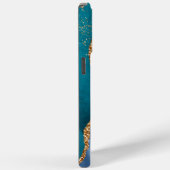 Turquoise Paarse Blauw Gouden Glitter Marmer Case-Mate iPhone Case (Achterkant / Rechts)