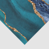 Turquoise Paarse Blauw Gouden Glitter Marmer Tissuepapier (Detail)
