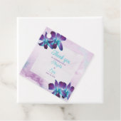 Turquoise Paarse Blauwe Dendrobium Orchidee Bruilo Bedankjes Labels (In situ)