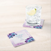 Turquoise Paarse Blauwe Dendrobium Orchidee Bruilo Kartonnen Onderzetters (Insitu)