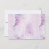 Turquoise Paarse Blauwe Dendrobium Orchidee Bruilo RSVP Kaartje (Achterkant)