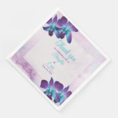 Turquoise Paarse Blauwe Dendrobium Orchidee Bruilo Servet (Hoek)