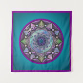 Turquoise Paarse Celtic Mandala Wall Tapestry Wandkleed (Voorkant)