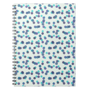turquoise paarse en blauwe polka stippen notitieboek