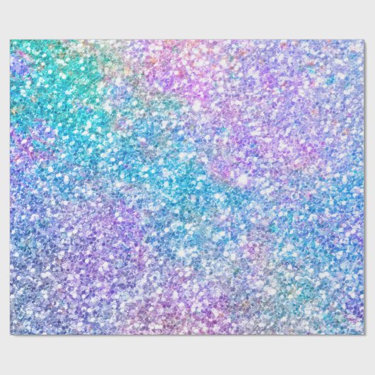 Turquoise & Paarse Glitter Texture Cadeaupapier (Vlak)