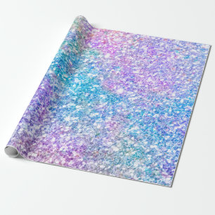 Turquoise & Paarse Glitter Texture Cadeaupapier