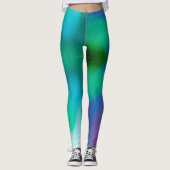 Turquoise paarse groen abstract patroonmodern leggings (Voorkant)