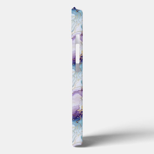 Turquoise & Paarse Marmer Case-Mate iPhone Case (Achterkant / Links)