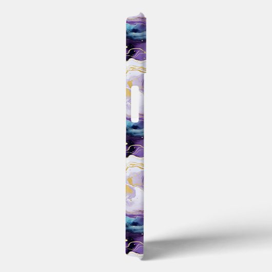 Turquoise & Paarse Marmer Case-Mate iPhone Case (Achterkant / Rechts)