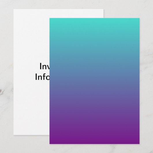 Turquoise Paarse Ombre Kaart (Voorkant / Achterkant)