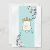 Turquoise Paarse Prinses Kasteel Royal Quinceanera Kaart (Achterkant)