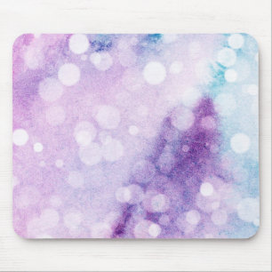 Turquoise & Paarse Regenboog Bokeh Aquarel Muismat