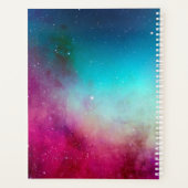 Turquoise Paarse roze Blauwgroen ruimtespanning Planner (Achterkant)