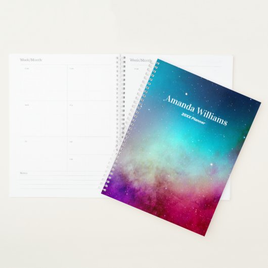 Turquoise Paarse roze Blauwgroen ruimtespanning Planner (Display)