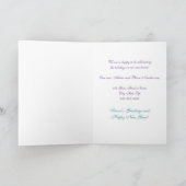 Turquoise Paarse sneeuw Nieuw adres Kerst Kaart (Binnen)