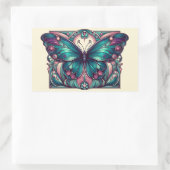 Turquoise & Paarse Vlinder 5 Rechthoekige Sticker (Tas)