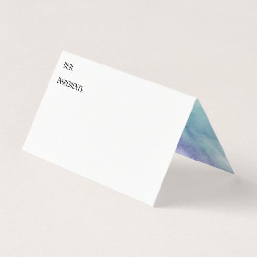 Turquoise & Paarse Was Binnen Recept Kaarten (Voorkant)