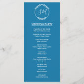 Turquoise Paarse Waterverf Leaf Trouwceremonie Programmakaart (Achterkant)