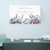 Turquoise Paarse Wilde Bloemen Bruidsdiner Spandoek (Beurs)