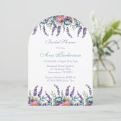 Turquoise Paarse Wildflowers Vrijgezellenfeest Kaart (Staand voorkant)