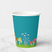 Turquoise paddenstoel feestachtige partijbekers papieren bekers (Achterkant)