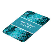Turquoise pailletten kijken disco spiegels Bling Magneet (Linkerzijde)