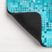 Turquoise pailletten kijken disco spiegels Bling Muismat (Hoek)