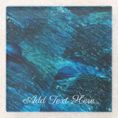 Turquoise Paint Sparkle Glazen Onderzetter (Voorkant)