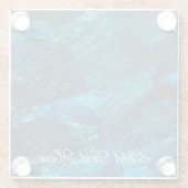 Turquoise Paint Sparkle Glazen Onderzetter (Achterkant)