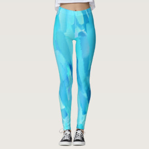 Turquoise Paint Splatter Leggings