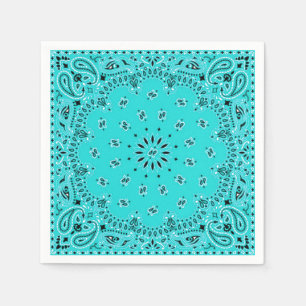 Turquoise Paisley Bandana Scarf BBQ Picnic Napkin Servet