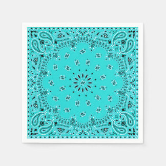 Turquoise Paisley Bandana Scarf BBQ Picnic Napkin Servet