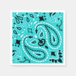 Turquoise Paisley Bandana Scarf BBQ Picnic Napkin Servet