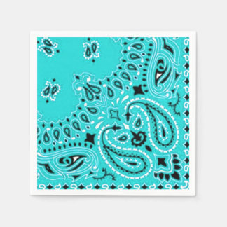 Turquoise Paisley Bandana Scarf BBQ Picnic Napkin Servet