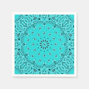 Turquoise Paisley Bandana Scarf BBQ Picnic Napkin Servetten