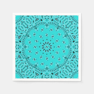 Turquoise Paisley Bandana Scarf BBQ Picnic Napkin Servetten