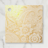 Turquoise paisley bloempatroon bedankjes labels (Voorkant)