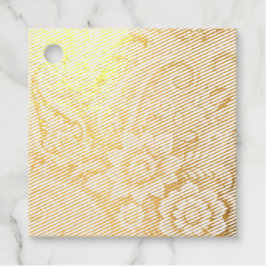 Turquoise paisley bloempatroon bedankjes labels