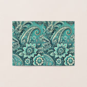 Turquoise paisley bloempatroon folie kaarten (Binnen)
