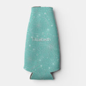 Turquoise Paisley Floral Hearts Pattern Flesjeskoeler (Voorkant)