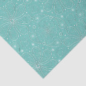 Turquoise Paisley Floral Hearts Pattern Tissuepapier (Detail)
