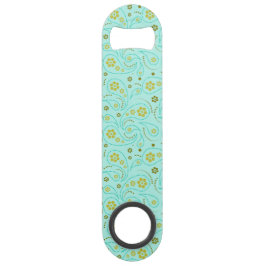 turquoise paisley naadloos patroon speed flessenopener