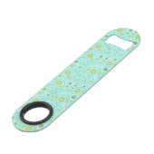 turquoise paisley naadloos patroon speed flessenopener (Achterkant Gekanteld)
