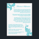 Turquoise Paisley Peacock Chic Wedding Information Informatiekaartje<br><div class="desc">Ontworpen door: fat*fa*tin. Eenvoudig aan te passen met uw eigen tekst,  foto of afbeelding. Voor douaneverzoeken,  te contacteren gelieve vet*fa*tin direct. Aangepaste kosten zijn van toepassing op www.zazzle.com/fat_fa_tin www.zazzle.com/color_therapy www.zazzle.com/fatfatin_blue_knot www.zazzle.com/fatfatin_red_knot www.zazzle.com/fatfatin_box www.zazzle.com/fatfatin_ink</div>