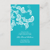 Turquoise Paisley Peacock Chic Wedding Reception Informatiekaartje (Voorkant)