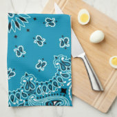 Turquoise Paisley Westerne Bandana Scarf Print Theedoek (Quarter Fold)