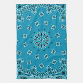 Turquoise Paisley Westerne Bandana Scarf Print Theedoek (Verticaal)