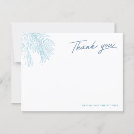 Turquoise Palm Leaves Tropical Beach Bedankkaart