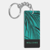 Turquoise Palm Leaves | Welkom | Vacatiehuur Sleutelhanger (Voorkant Links)