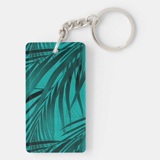 Turquoise Palm Leaves | Welkom | Vacatiehuur Sleutelhanger (achterkant)